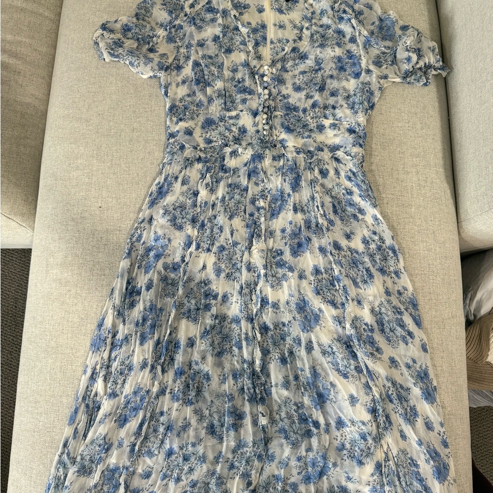 The Kooples Blue and White Floral Maxi Dress